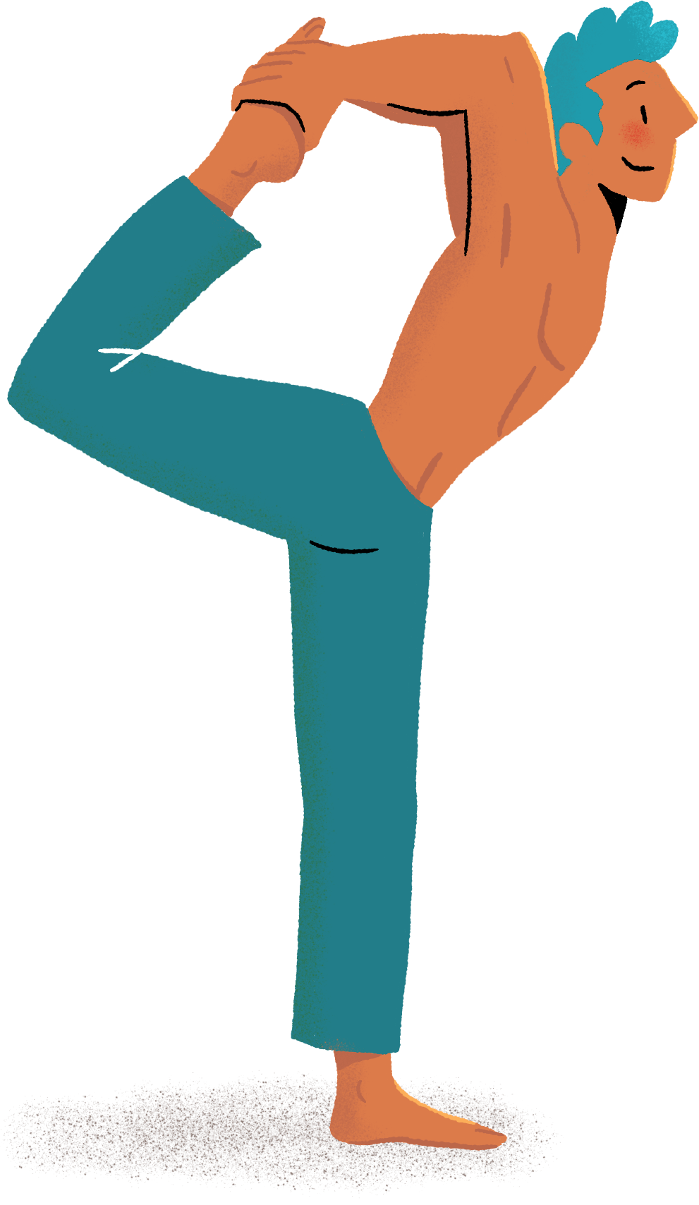 Homme réalisant un étirement en équilibre, symbolisant le travail de mobilité soutenu par un centre chiropratique à Pau.