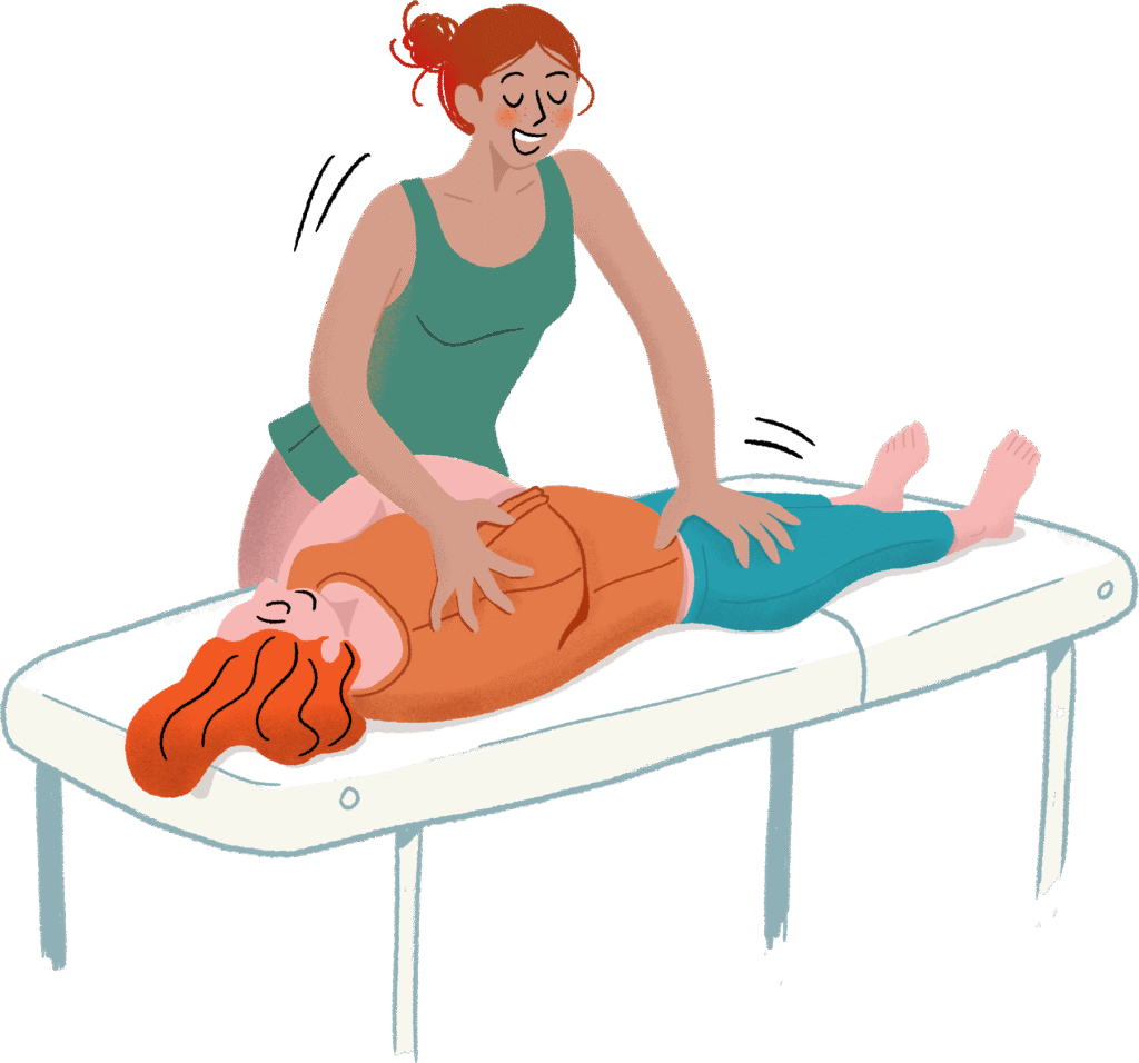 Illustration représentant un chiropracteur en exercice. Centre MyChiroWay, chiropracteurs à Pau spécialisés dans le bien-être, la prévention et l’équilibre du corps.