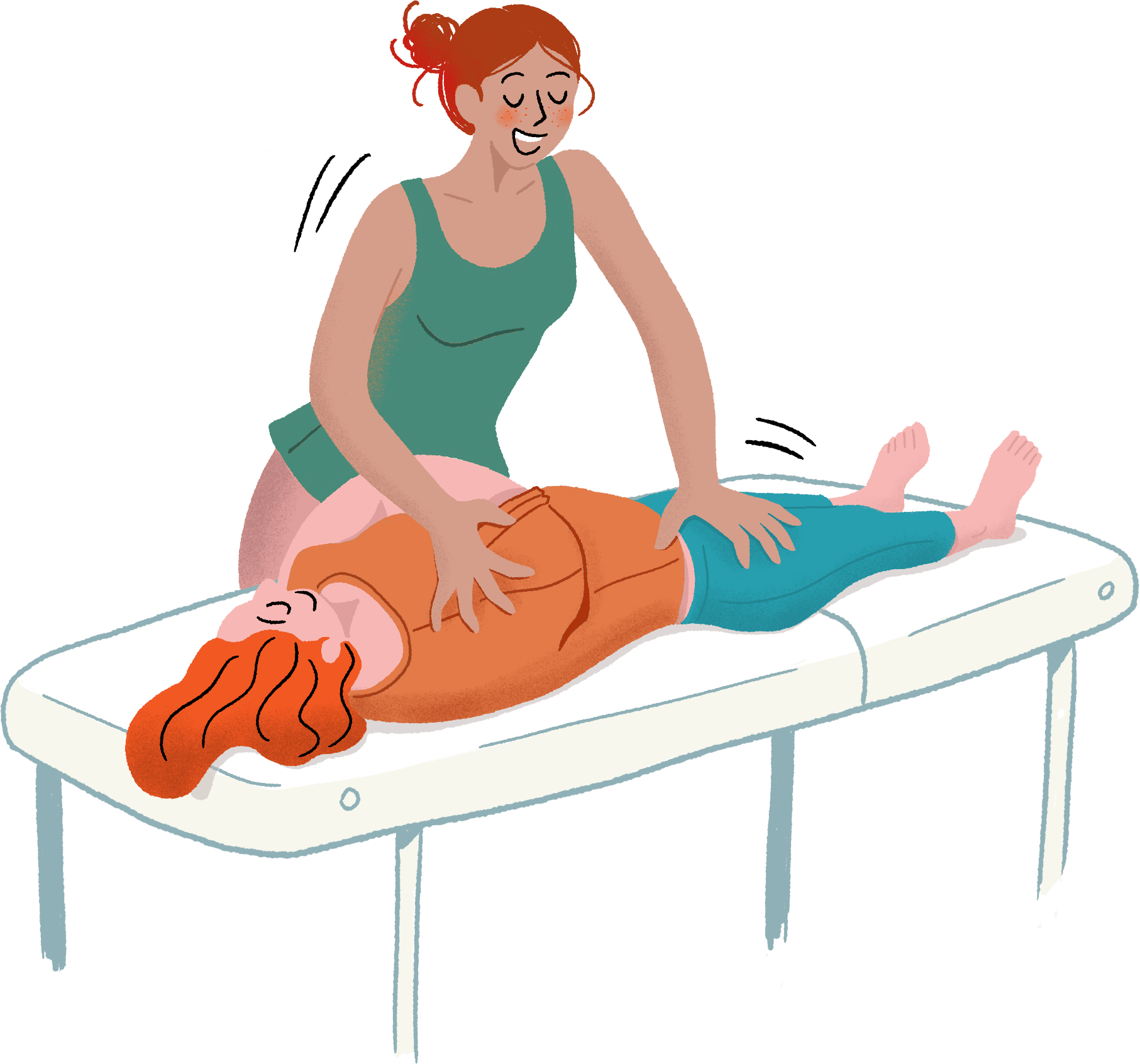 Illustration représentant un chiropracteur en exercice. Centre MyChiroWay, chiropracteurs à Pau spécialisés dans le bien-être, la prévention et l’équilibre du corps.